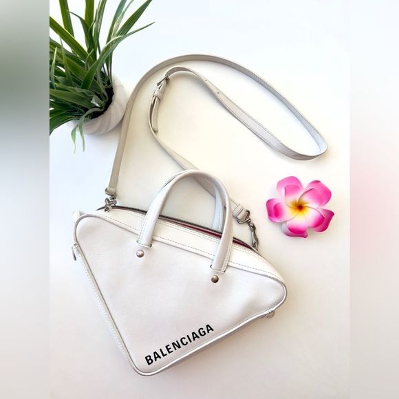 BALENCIAGA White Triangle Shoulder Bag - Picture 2 of 6